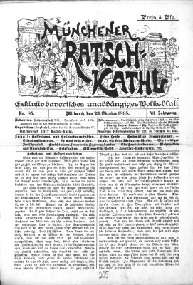 Münchener Ratsch-Kathl Mittwoch 23. Oktober 1895