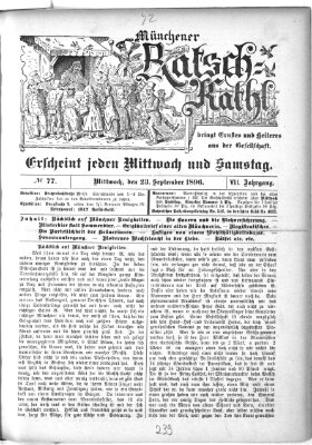 Münchener Ratsch-Kathl Mittwoch 23. September 1896