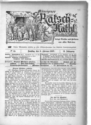 Münchener Ratsch-Kathl Samstag 6. Februar 1897