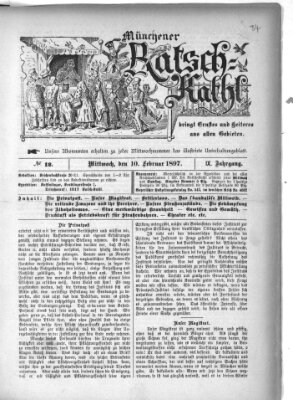 Münchener Ratsch-Kathl Mittwoch 10. Februar 1897