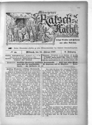 Münchener Ratsch-Kathl Mittwoch 24. Februar 1897