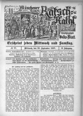 Münchener Ratsch-Kathl Mittwoch 29. September 1897