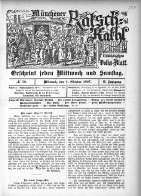 Münchener Ratsch-Kathl Mittwoch 6. Oktober 1897