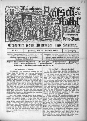 Münchener Ratsch-Kathl Samstag 23. Oktober 1897