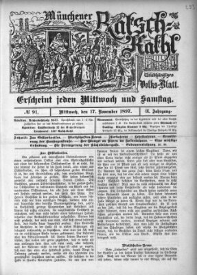 Münchener Ratsch-Kathl Mittwoch 17. November 1897