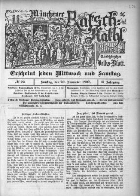 Münchener Ratsch-Kathl Samstag 20. November 1897