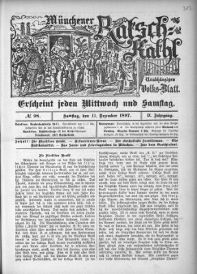 Münchener Ratsch-Kathl Samstag 11. Dezember 1897