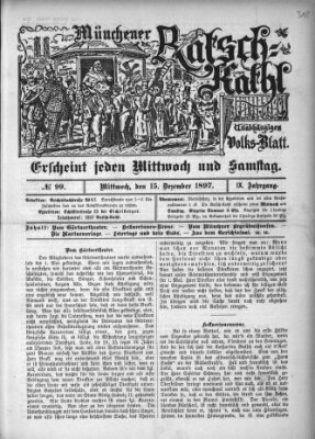 Münchener Ratsch-Kathl Mittwoch 15. Dezember 1897