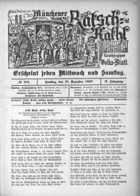 Münchener Ratsch-Kathl Samstag 25. Dezember 1897