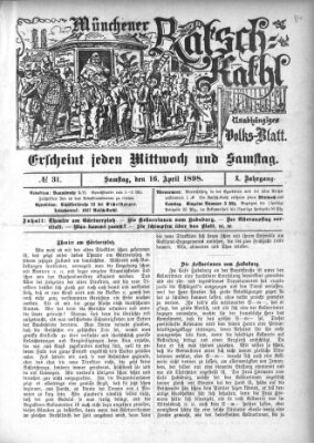 Münchener Ratsch-Kathl Samstag 16. April 1898