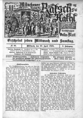 Münchener Ratsch-Kathl Mittwoch 20. April 1898