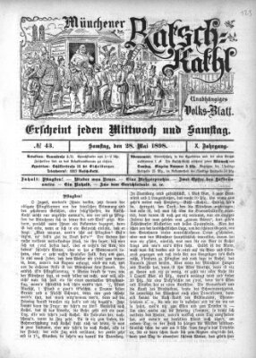 Münchener Ratsch-Kathl Samstag 28. Mai 1898