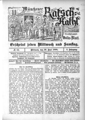 Münchener Ratsch-Kathl Mittwoch 29. Juni 1898