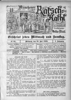 Münchener Ratsch-Kathl Mittwoch 20. Juli 1898