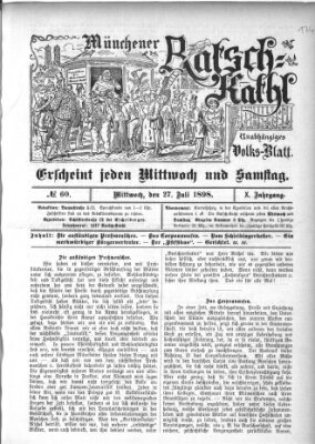 Münchener Ratsch-Kathl Mittwoch 27. Juli 1898