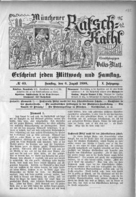 Münchener Ratsch-Kathl Samstag 6. August 1898