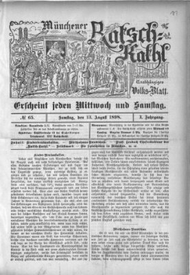 Münchener Ratsch-Kathl Samstag 13. August 1898