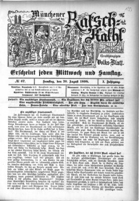 Münchener Ratsch-Kathl Samstag 20. August 1898