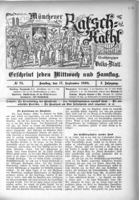 Münchener Ratsch-Kathl Samstag 17. September 1898