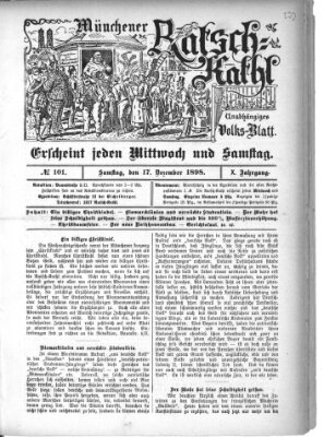 Münchener Ratsch-Kathl Samstag 17. Dezember 1898