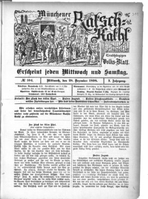 Münchener Ratsch-Kathl Mittwoch 28. Dezember 1898