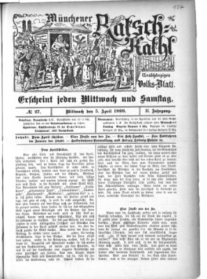 Münchener Ratsch-Kathl Mittwoch 5. April 1899