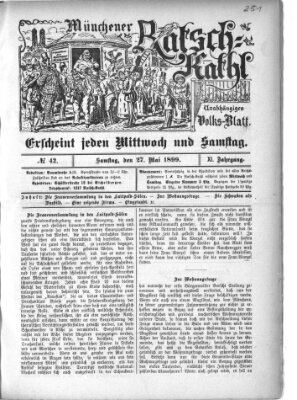 Münchener Ratsch-Kathl Samstag 27. Mai 1899