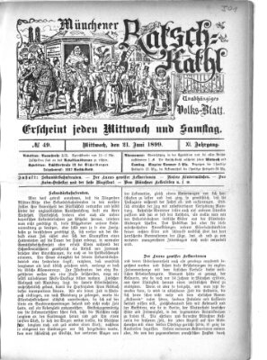 Münchener Ratsch-Kathl Mittwoch 21. Juni 1899