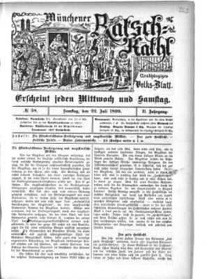 Münchener Ratsch-Kathl Samstag 22. Juli 1899