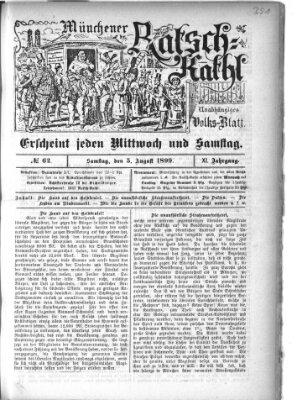 Münchener Ratsch-Kathl Samstag 5. August 1899