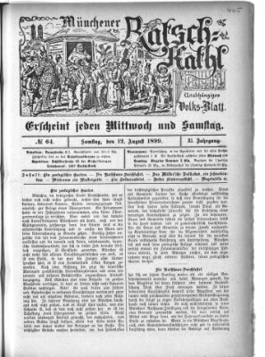 Münchener Ratsch-Kathl Samstag 12. August 1899