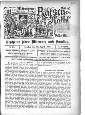 Münchener Ratsch-Kathl Samstag 26. August 1899