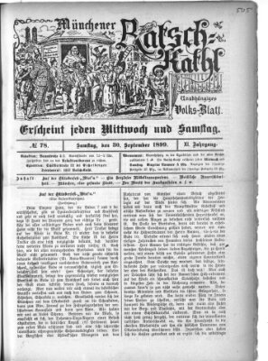 Münchener Ratsch-Kathl Samstag 30. September 1899