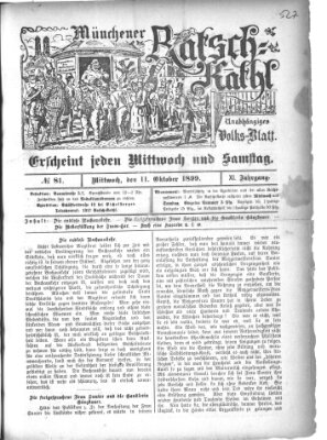 Münchener Ratsch-Kathl Mittwoch 11. Oktober 1899