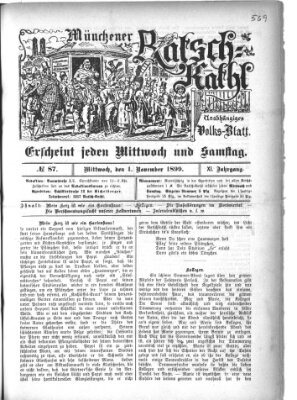 Münchener Ratsch-Kathl Mittwoch 1. November 1899