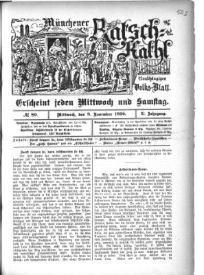 Münchener Ratsch-Kathl Mittwoch 8. November 1899