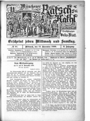 Münchener Ratsch-Kathl Mittwoch 15. November 1899