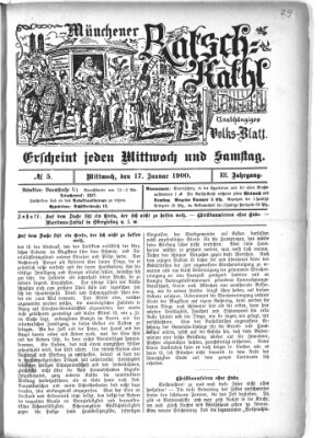 Münchener Ratsch-Kathl Mittwoch 17. Januar 1900