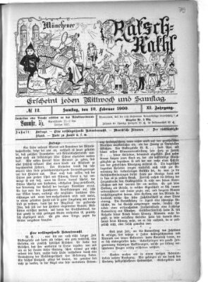 Münchener Ratsch-Kathl Samstag 10. Februar 1900