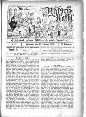 Münchener Ratsch-Kathl Wednesday 28. February 1900