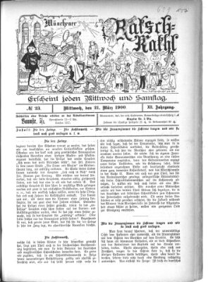 Münchener Ratsch-Kathl Mittwoch 21. März 1900