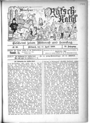 Münchener Ratsch-Kathl Mittwoch 11. April 1900