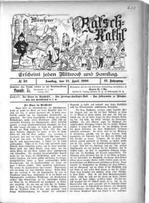 Münchener Ratsch-Kathl Samstag 21. April 1900