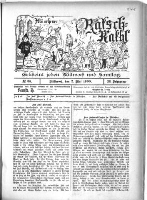 Münchener Ratsch-Kathl Mittwoch 2. Mai 1900