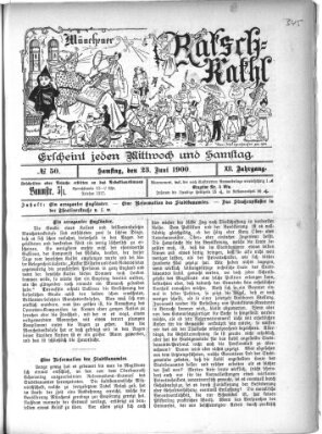 Münchener Ratsch-Kathl Samstag 23. Juni 1900