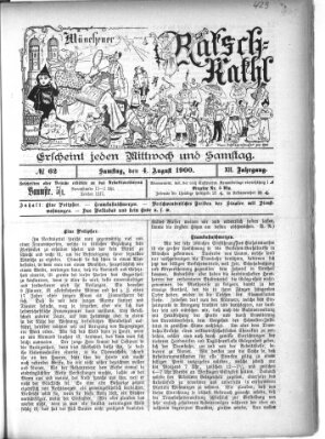 Münchener Ratsch-Kathl Samstag 4. August 1900