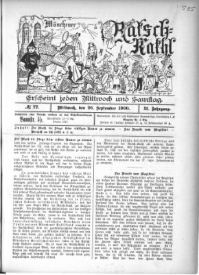 Münchener Ratsch-Kathl Mittwoch 26. September 1900