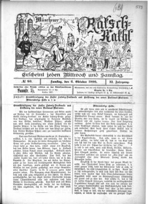 Münchener Ratsch-Kathl Samstag 6. Oktober 1900