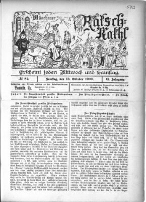 Münchener Ratsch-Kathl Samstag 13. Oktober 1900