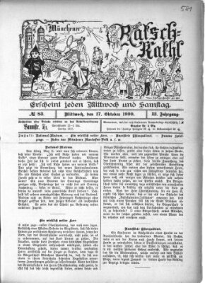 Münchener Ratsch-Kathl Mittwoch 17. Oktober 1900